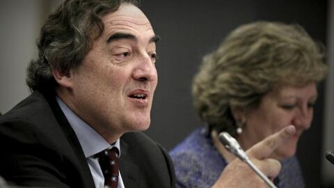 El presidente de CEOE,Juan Rosell en la presentaci&oacute;n de las propuestas de la reforma fiscal,