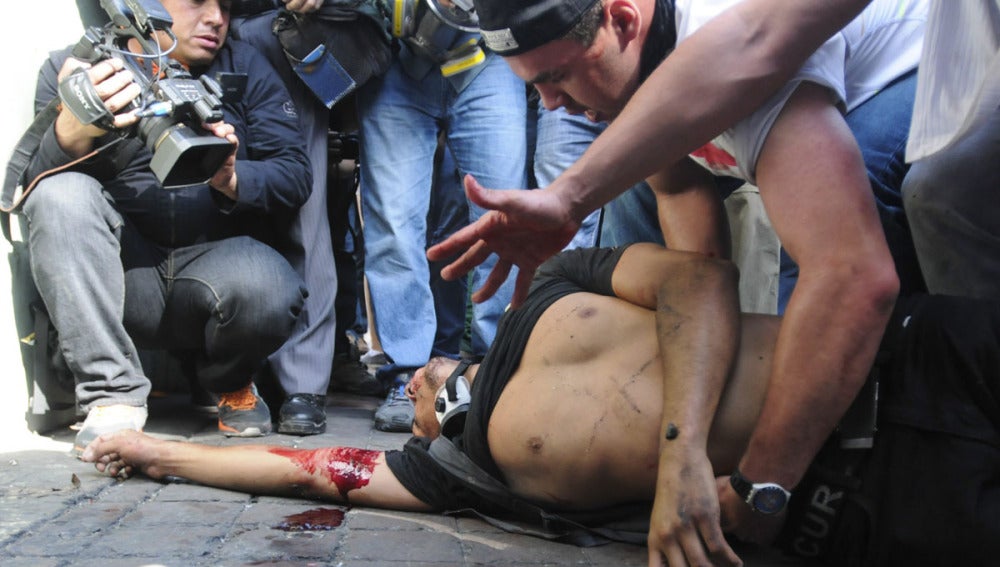 Un herido en las protestas en Venezuela