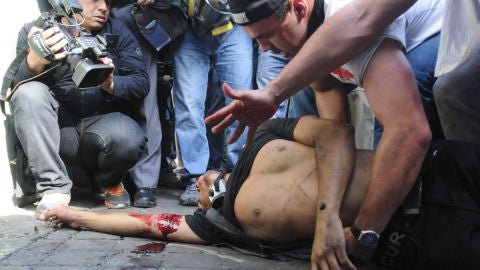 Un herido en las protestas en Venezuela