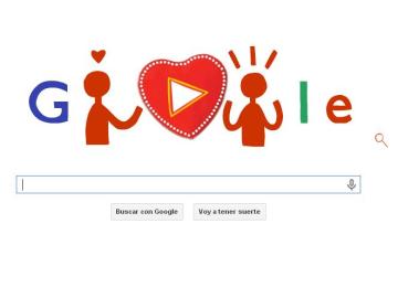 Doodle de Google dedicado al Día de los Enamorados