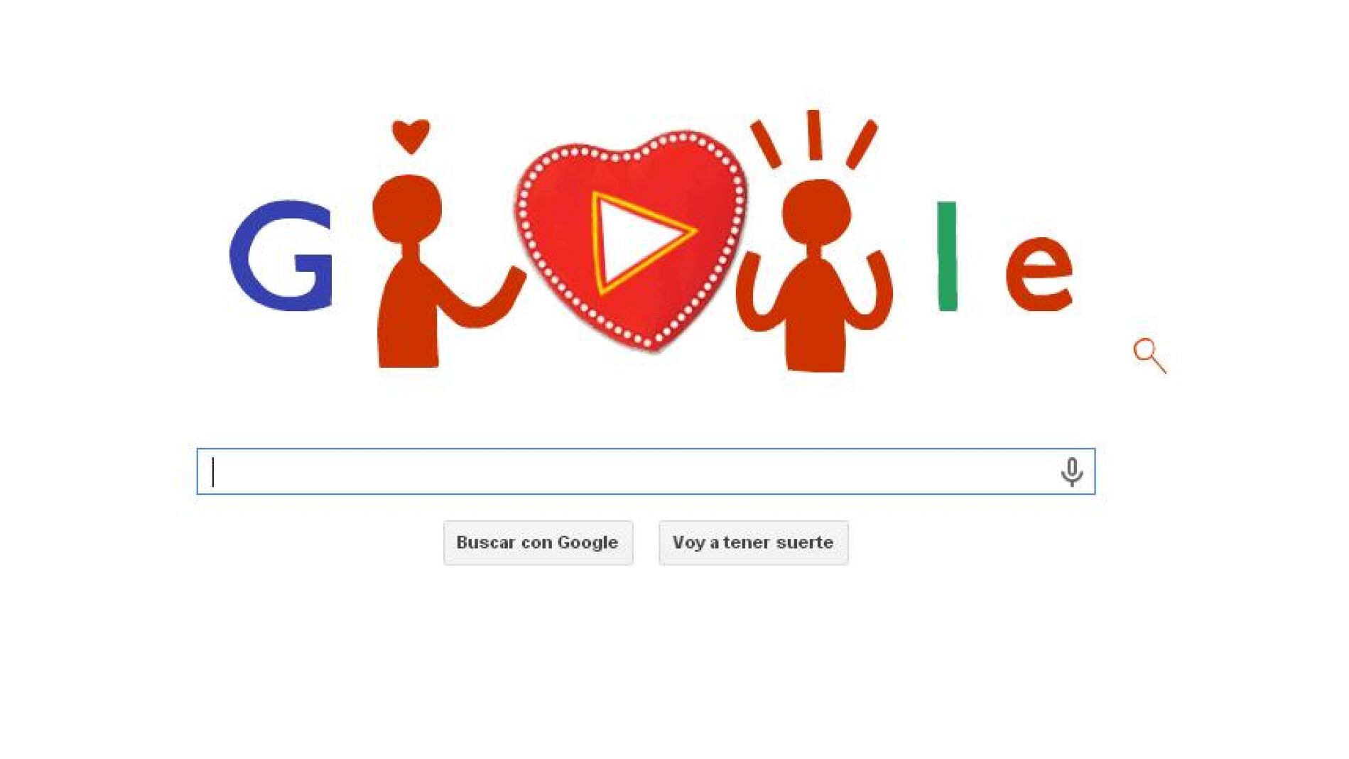 Doodle de Google dedicado al D&iacute;a de los Enamorados