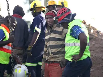 Uno de los mineros rescatados Uno de los mineros rescatados