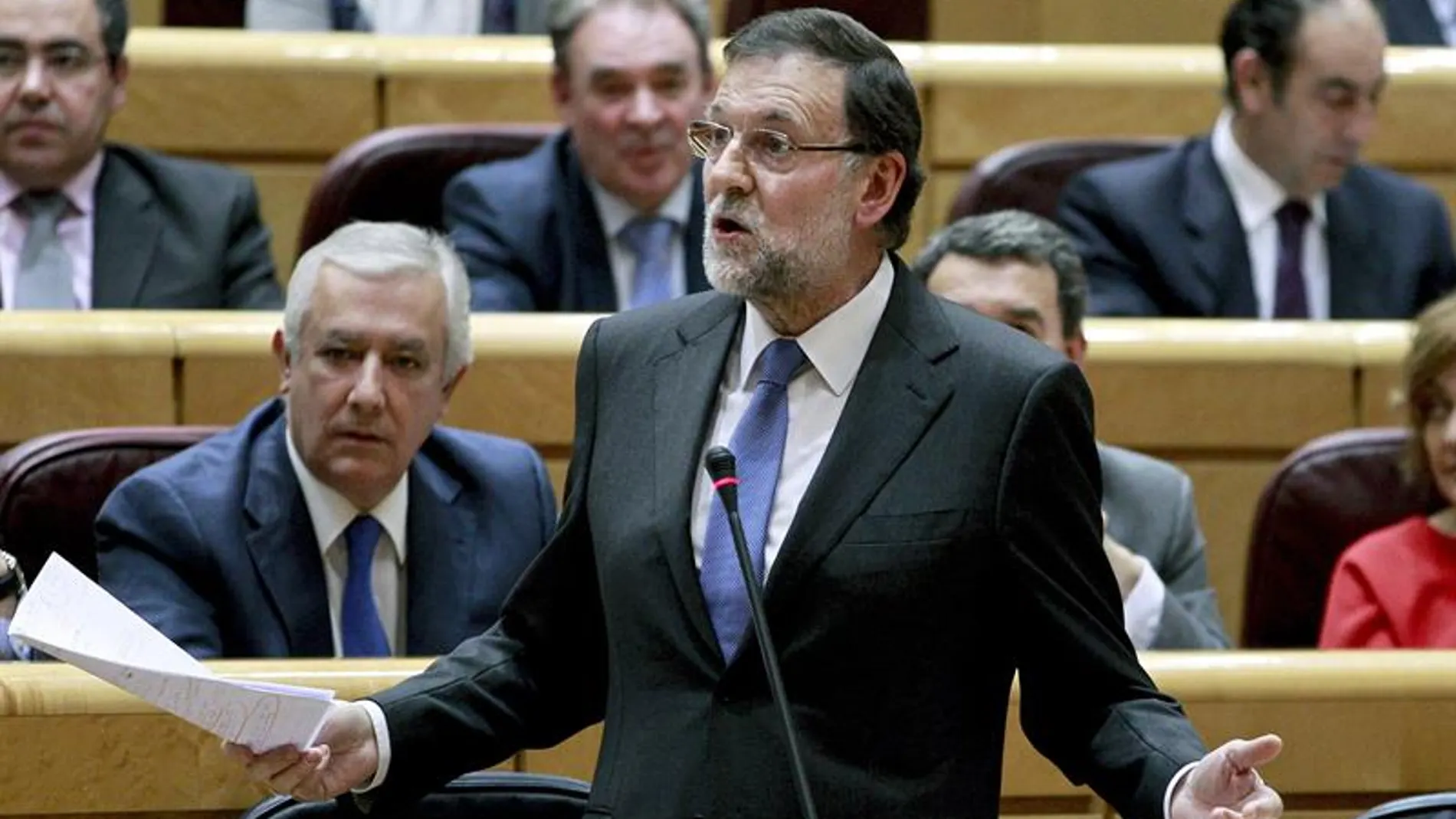 El presidente del Gobierno, Mariano Rajoy, durante su intervención en el Senado El presidente del Gobierno, Mariano Rajoy, durante su intervención en el Senado
