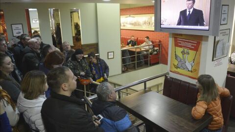 V&iacute;ktor Yanuk&oacute;vich en declaraciones para la televisi&oacute;n