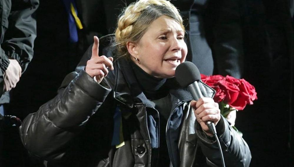 Yulia Timoshenko, en la plaza Maidan