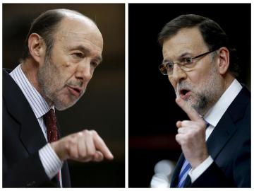 Rajoy y Rubalcaba en el debate