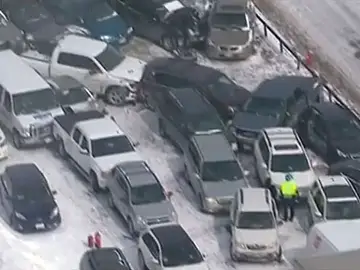 Cien coches implicados en el accidente Cien coches implicados en el accidente