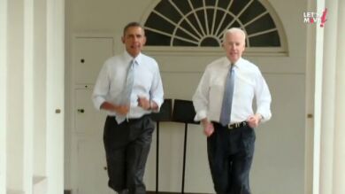 Barack Obama y su vicepresidente, John Biden, hacen 'running' en la Casa Blanca