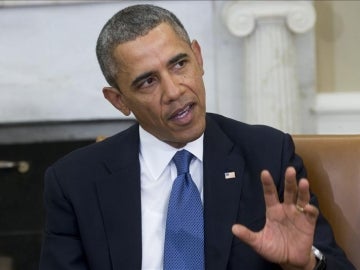 Barack Obama en una reunión en la Casa Blanca.