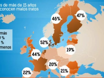 Mapa de violencia denunciada en Europa