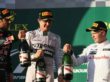 Rosberg, Ricciardo y Magnussen en el podio de Australia Rosberg, Ricciardo y Magnussen en el podio de Australia