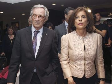 El alcalde de Barcelona, Xavier Trías, junto a la alcaldesa de Madrid, Ana Botella