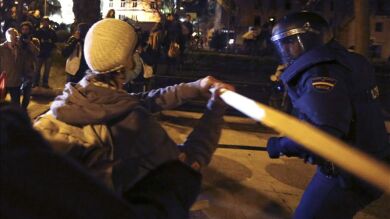 Un manifestante del 22-M herido: 