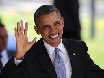 Barack Obama en la llegada a la Cumbre de Seguridad Nuclear en La Haya (Holanda)