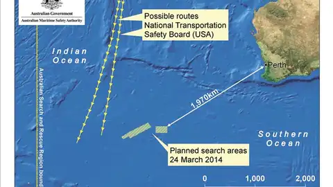 Un avión chino divisa posibles restos del avión malasio desaparecido Un avión chino divisa posibles restos del avión malasio desaparecido