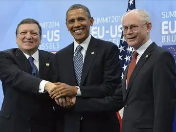 Jose Manuel Durao Barroso, Barack Obama y Herman Van Rompuy Jose Manuel Durao Barroso, Barack Obama y Herman Van Rompuy