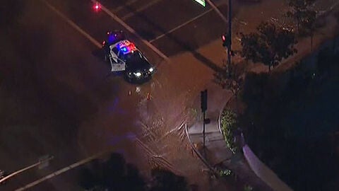 Un coche de polic&iacute;a en Los Angeles