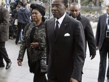 Teodoro Obiang a su llegada a la Almudena