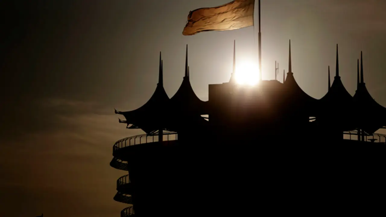 Imagen nocturna del Circuito Internacional de Baréin.