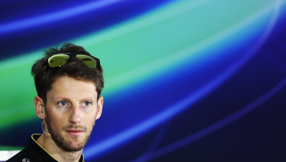 Grosjean en sala de prensa