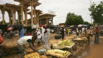 Mercado de alimentos en Nigeria