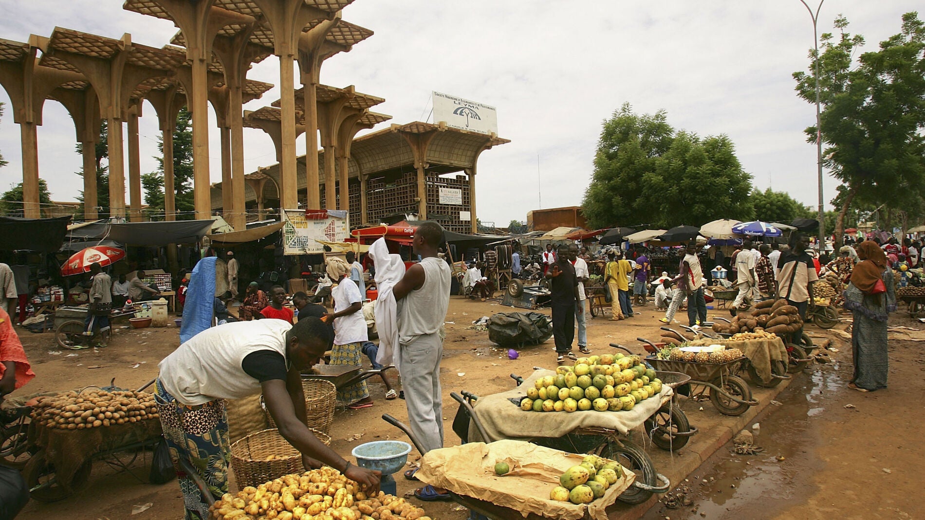 Mercado de alimentos en Nigeria