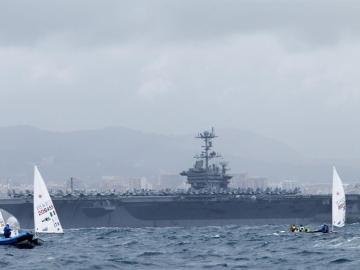 Vista del portaaviones 'Harry Truman' que ya está en Mallorca Vista del portaaviones 'Harry Truman' que ya está en Mallorca