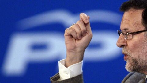 Mariano Rajoy, durante su intervenci&oacute;n en la clausura de la Intermunicipal del PP en Valencia