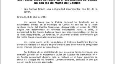 Los restos óseos hallados en la escombrera de Camas no son de Marta del Castillo