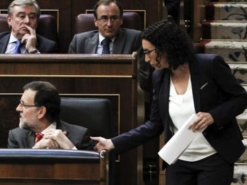 Marta Rovira, en el Congreso junto a Rajoy.