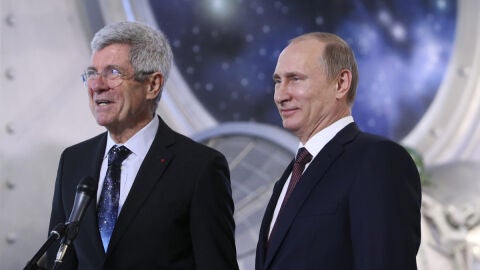 Vlad&iacute;mir Putin y Giovanni Bignami 