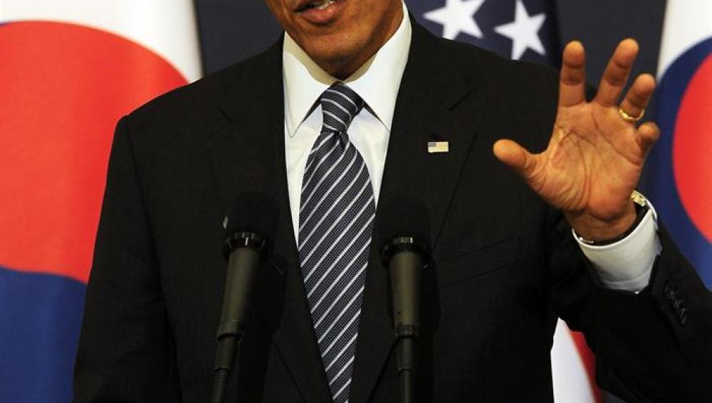 Obama, durante su rueda de prensa en Corea del Sur