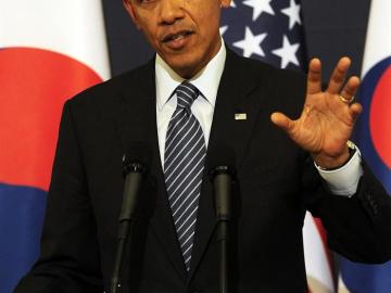 Obama, durante su rueda de prensa en Corea del Sur