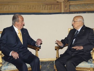 Don Juan Carlos, con el presidente Napolitano