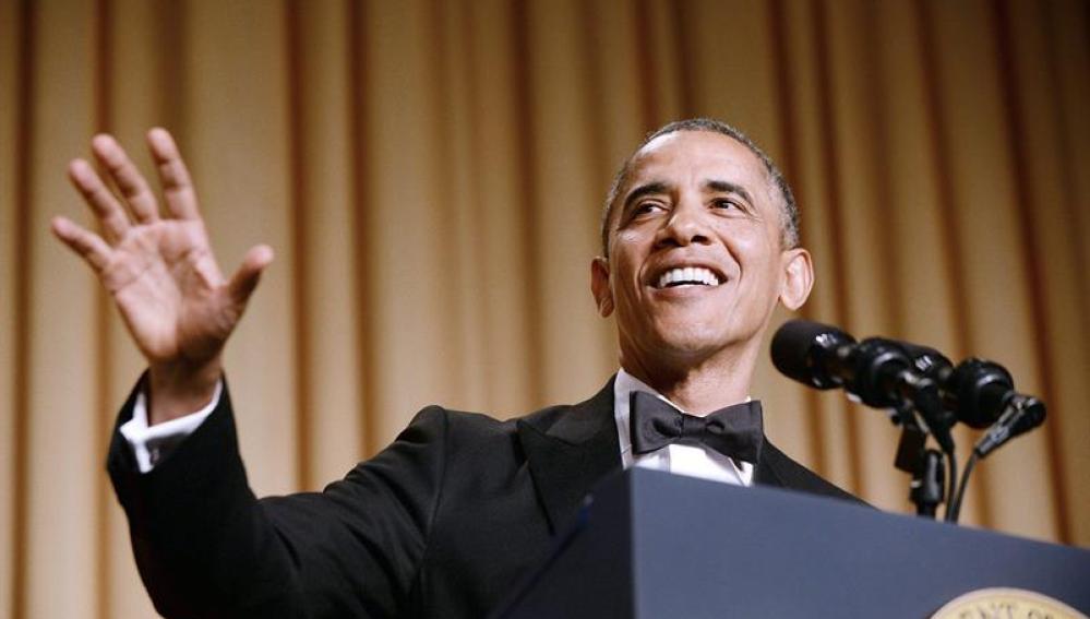 Barack Obama, durante su discurso en la cena anual con los periodistas