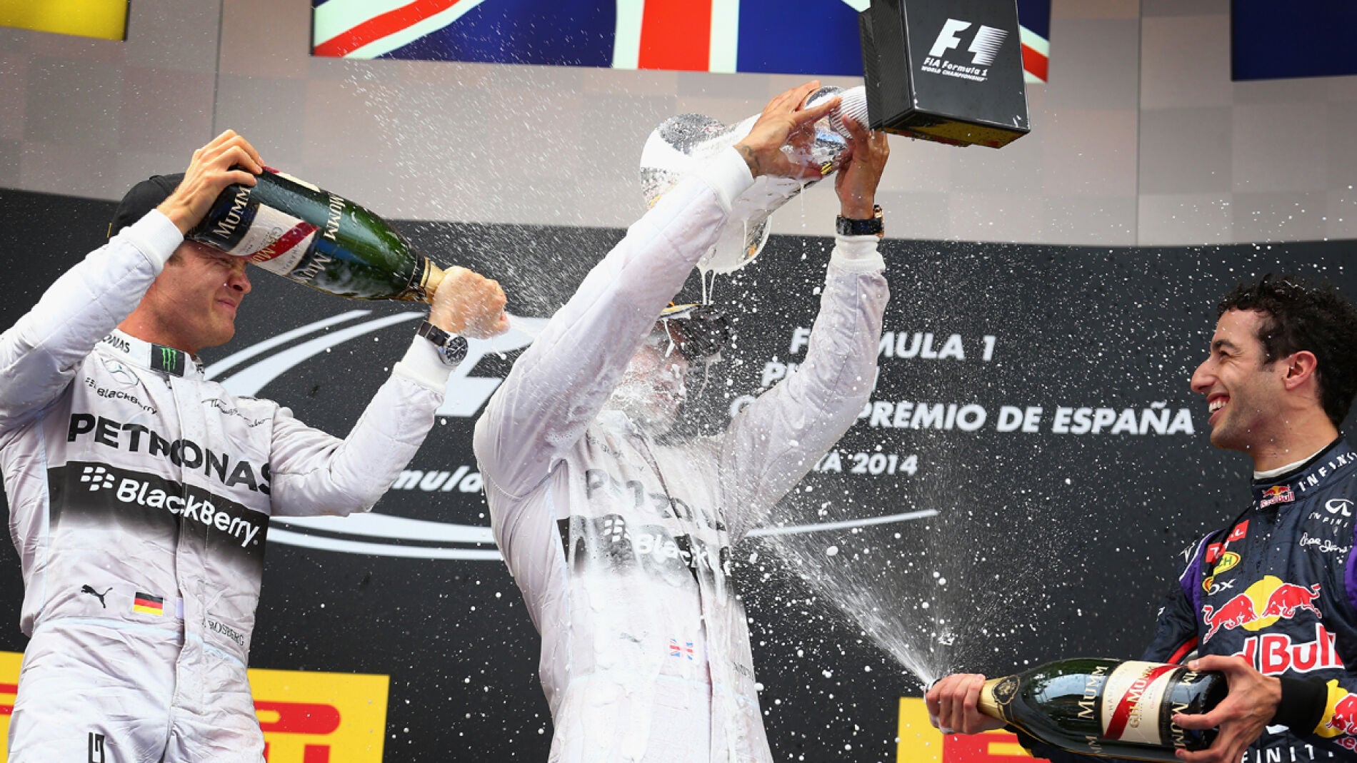 El podio del GP de España