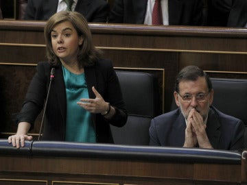 Santamaría y Rajoy en el Congreso