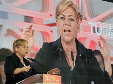 La cabeza de lista del PSOE al Parlamento Europeo, Elena Valenciano,