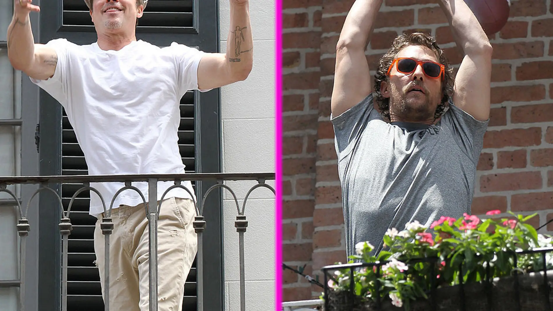 Brad Pitt y Matthew McConaughey de balcón a balcón