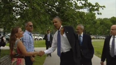 El paseo de Barack Obama por los alrededores de la Casa Blanca