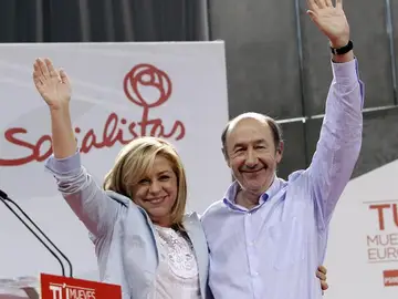 Rubalcaba y Valenciano, en uno de los actos de cierre de campaña Rubalcaba y Valenciano, en uno de los actos de cierre de campaña