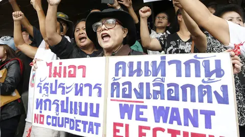 Protestas de grupos afines a los políticos depuestos Protestas de grupos afines a los políticos depuestos