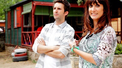 Preparando los exteriores del rodaje de Con el culo al aire