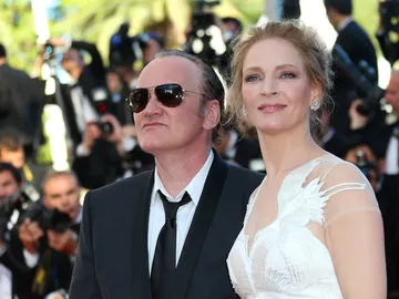 Uma Thurman y Quentin Tarantino en el Festival de Cannes 2014 Uma Thurman y Quentin Tarantino en el Festival de Cannes 2014