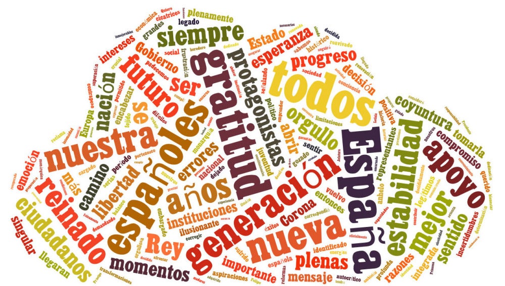 La palabra "gratitud" ha sido la más repetida en su discurso