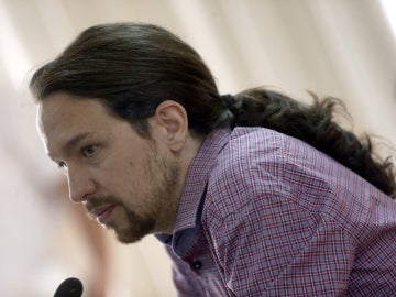 El líder de Podemos, Pablo Iglesias, en rueda de prensa El líder de Podemos, Pablo Iglesias, en rueda de prensa