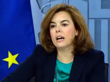 Soraya Sáenz de Santamaría en rueda de prensa Soraya Sáenz de Santamaría en rueda de prensa