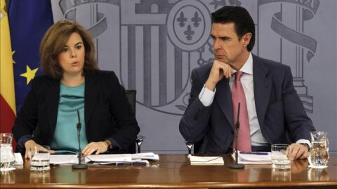 Soraya S&aacute;enz de Santamar&iacute;a, junto a Jos&eacute; Manuel Soria