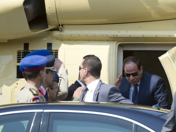 Al Sisi al llegar al acto de investidura