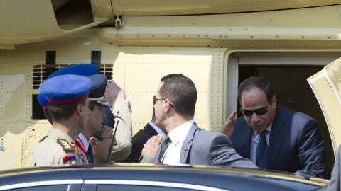 Al Sisi al llegar al acto de investidura